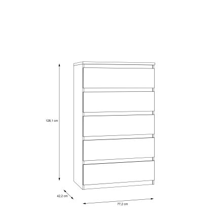 Byrå MAO med lådor i artisan-ek