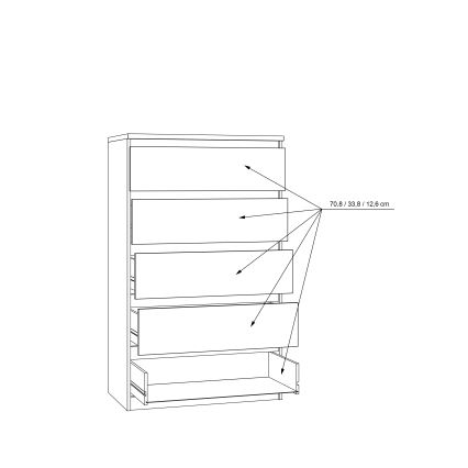 Byrå MAO med lådor i artisan-ek