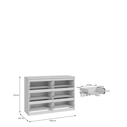 Byrå MAO med lådor, vit