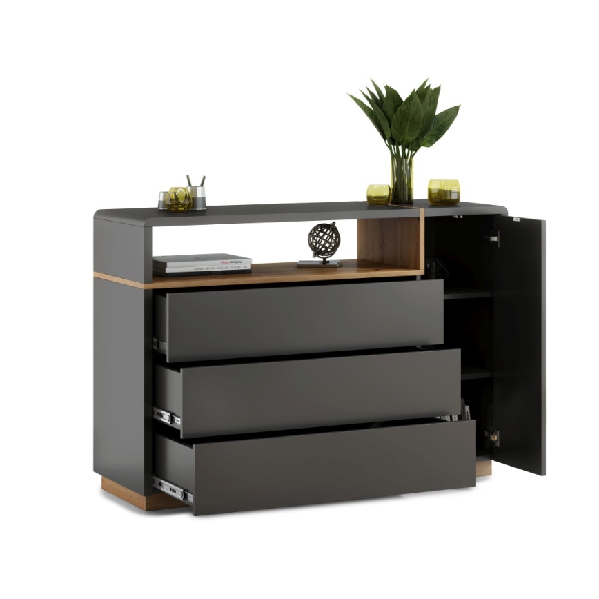 Byrå med låda FRED antracit/ek artisan