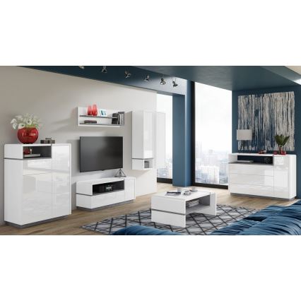 Byrå med låda FRED vit/grå