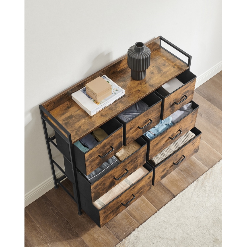 Byrå med lådor KIRA brun/svart