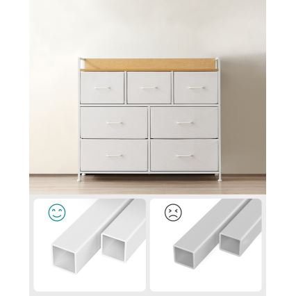 Byrå med lådor KIRA vit/brun