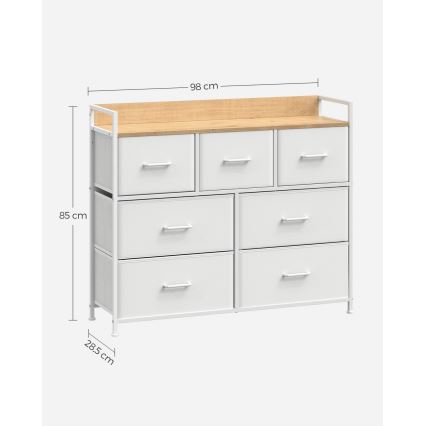 Byrå med lådor KIRA vit/brun