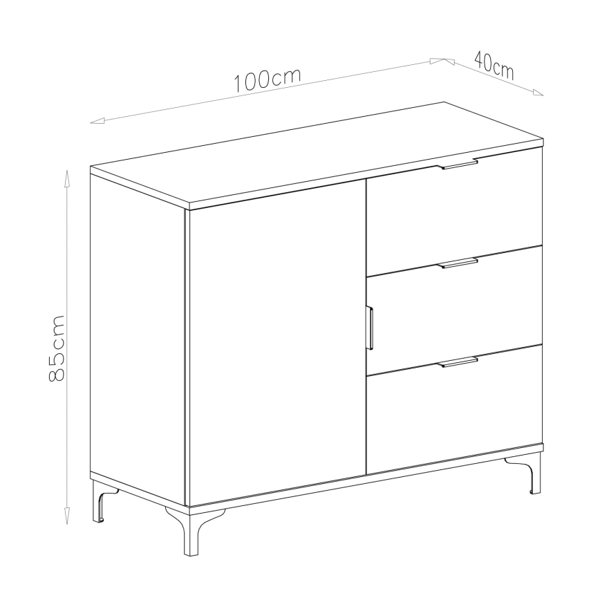 Byrå med lådor LORA beige