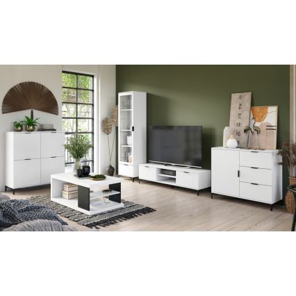 Byrå med lådor LORA vit