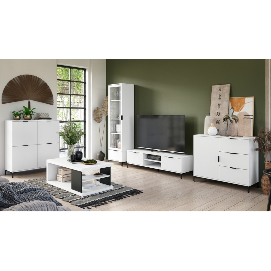 Byrå med lådor LORA vit