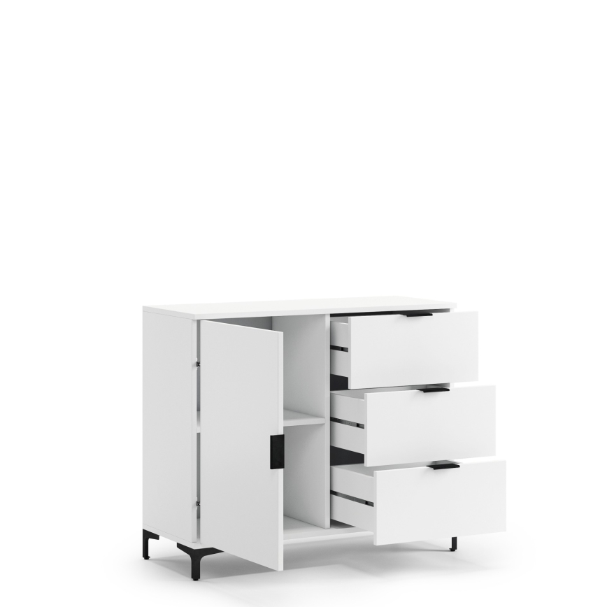 Byrå med lådor LORA vit