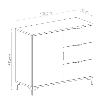 Byrå med lådor LORA vit