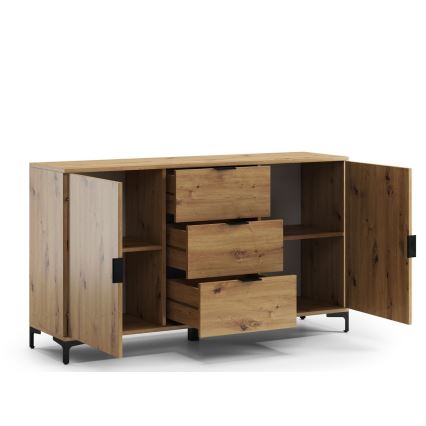 Byrå med lådor och dörrar LORA i artisan-ek