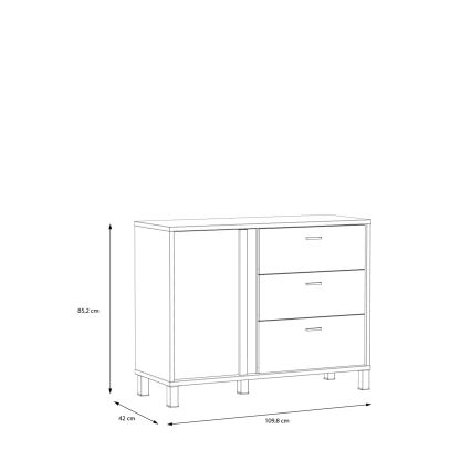 Byrå med lådor OREN brun/svart