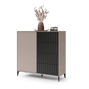 Byrå med lådor RONJA taupe/svart