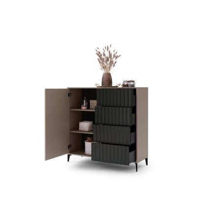 Byrå med lådor RONJA taupe/svart