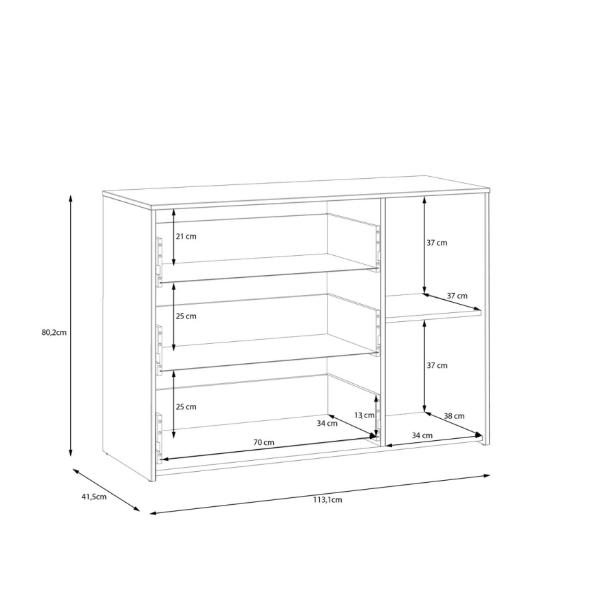 Byrå med lådor URO ek artisan/ vit