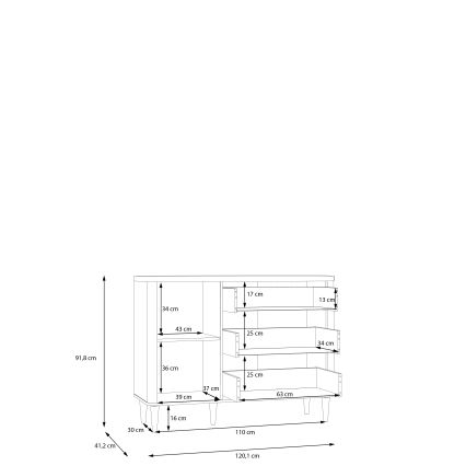 Byrå med lådor VIRO brun/beige