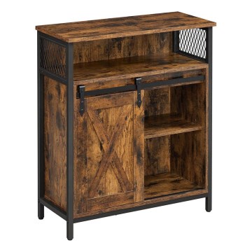 Byrå med skjutdörr FIRA brun/svart