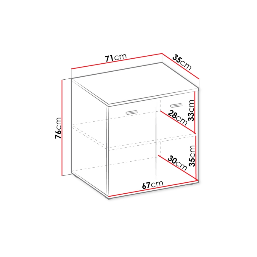 Byrå MIKE 76x71 cm vit