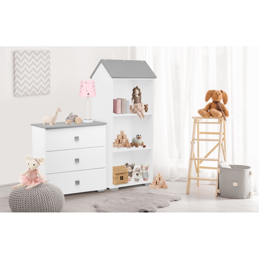 Byrå PABIS 87x83 cm vit/grå