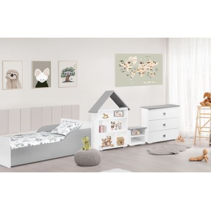 Byrå PABIS 87x83 cm vit/grå