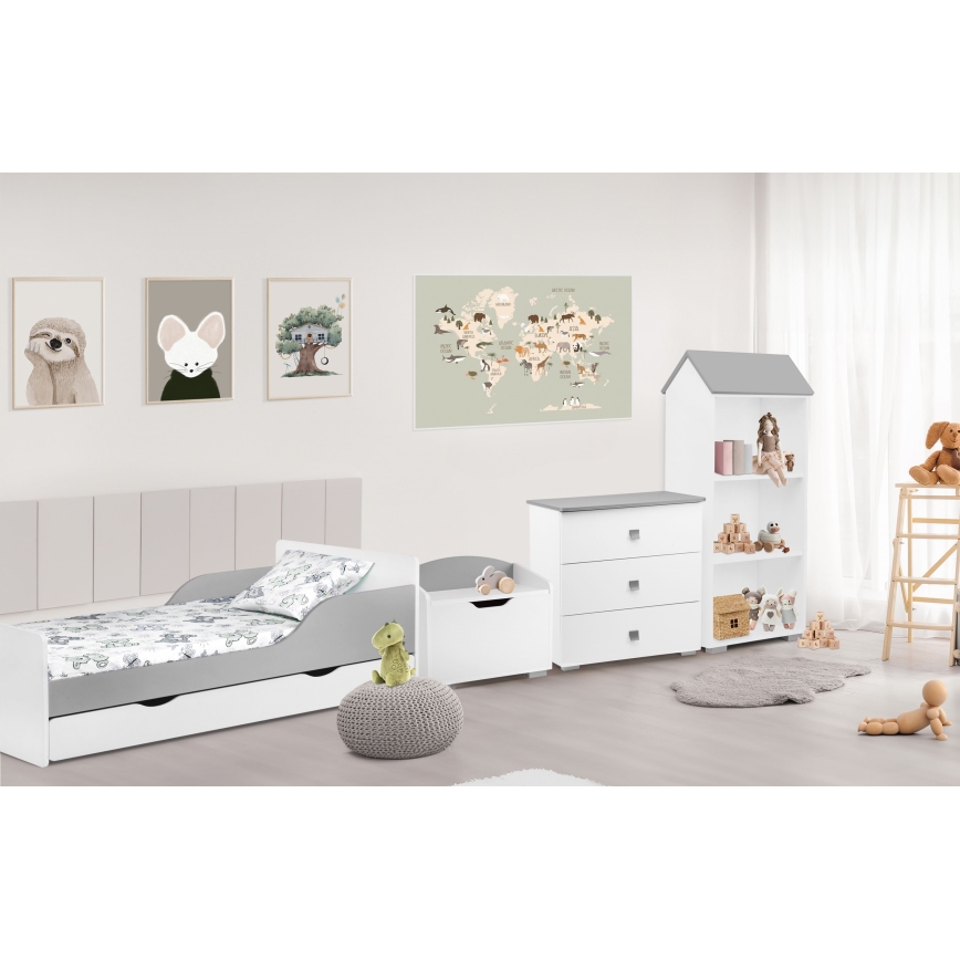 Byrå PABIS 87x83 cm vit/grå