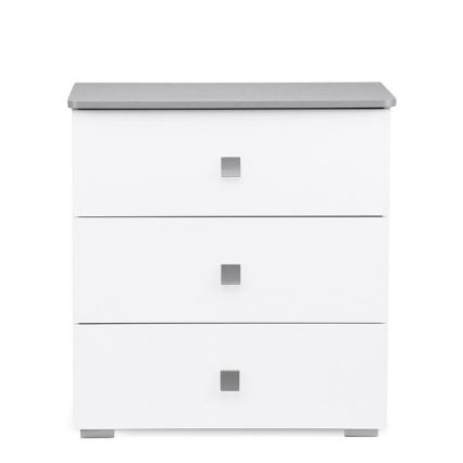 Byrå PABIS 87x83 cm vit/grå