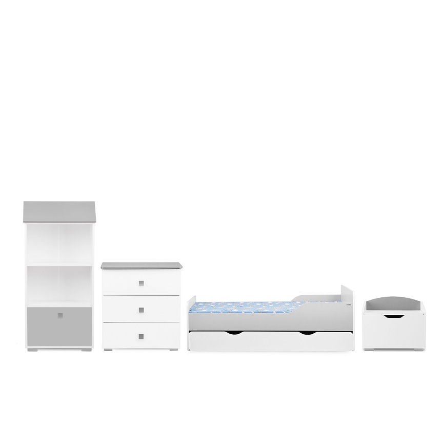 Byrå PABIS 87x83 cm vit/grå