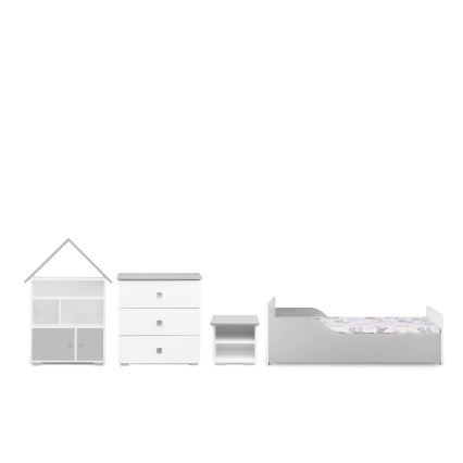 Byrå PABIS 87x83 cm vit/grå