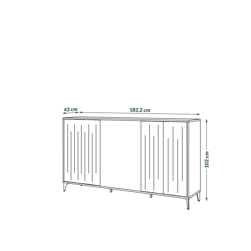 Byrå RONJA taupe/svart