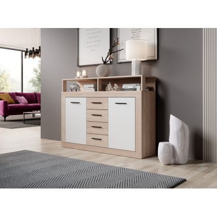 Byrå RUNA i sonoma-ek/vit