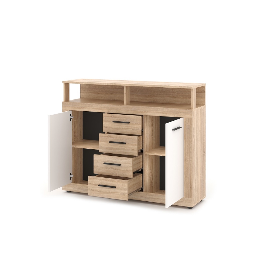 Byrå RUNA i sonoma-ek/vit