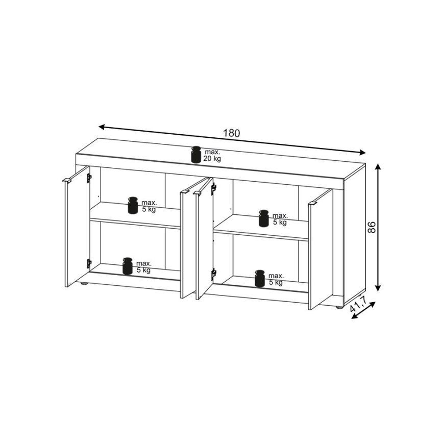 Byrå RUNEA, Sonoma ek/vit