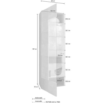 Byrå SERIAN, betonggrå