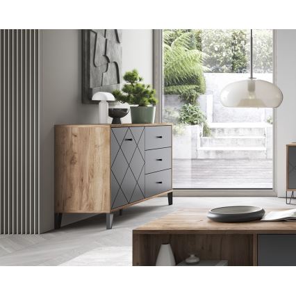 Byrå SULA ek craft/svart