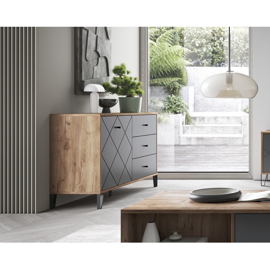 Byrå SULA ek craft/svart