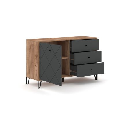 Byrå SULA ek craft/svart