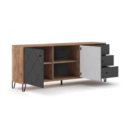 Byrå SULA ek craft/svart