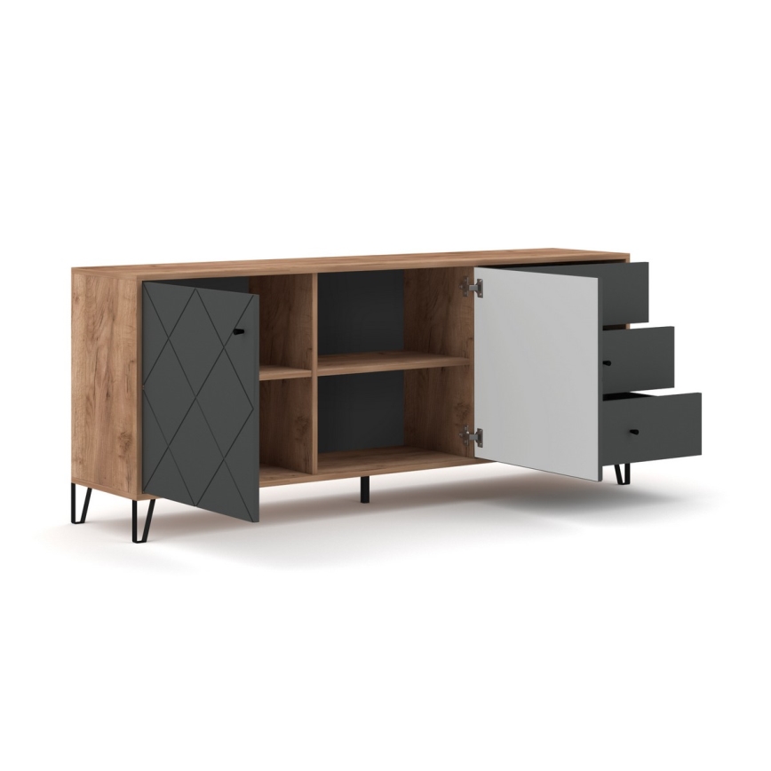 Byrå SULA ek craft/svart