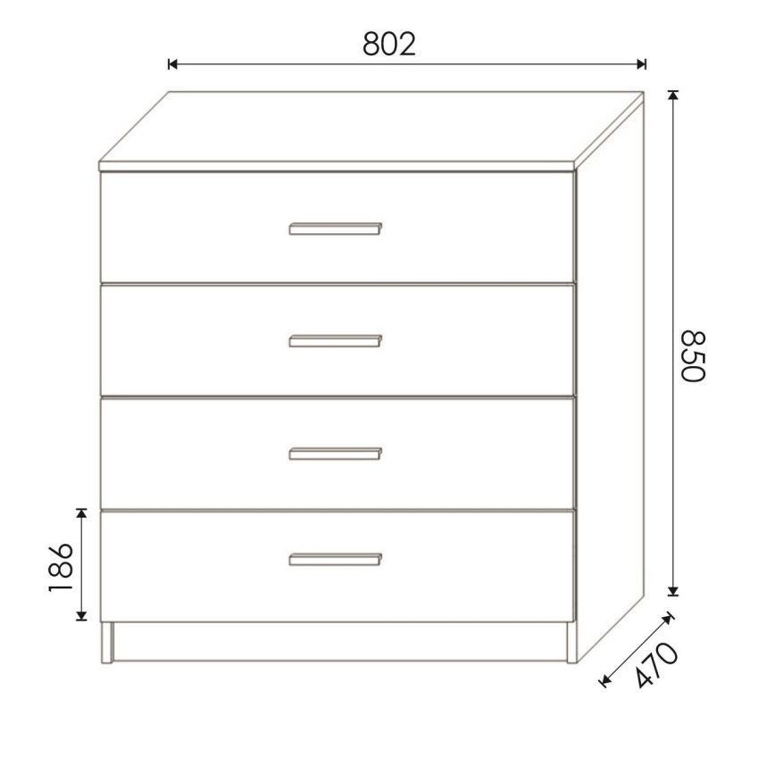 Byrå TIMON ek craft/svart