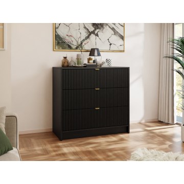 Byrå TIRENO 75x80 cm svart