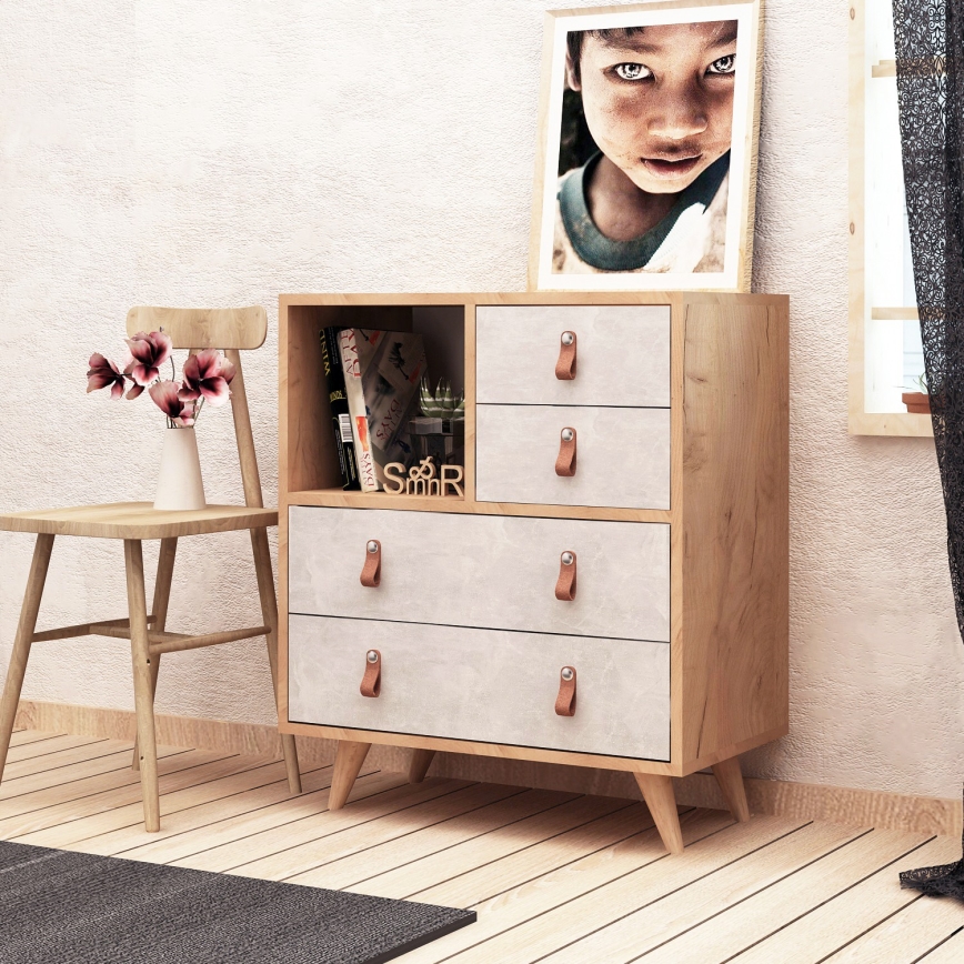 Byrå WITLOF 87x70 cm brun/grå