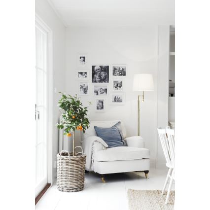 ByRydens - LED Golvlampa ORLANDO 1xE27/5W/230V + LED/3W vit/guld Ø 36 cm