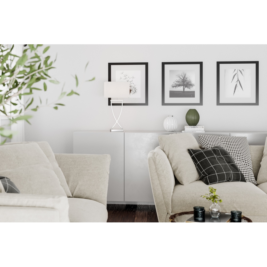 ByRydens - Bordslampa OMEGA 1xE27/5W/230V vit/skinande krom