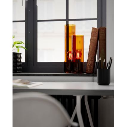 ByRydens - Bordslampa FLAKE 1xE27/8W/230V brun/rökfärgad