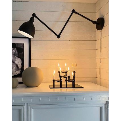 ByRydens - Dimbar vägglampa BASAR 1xE27/5W/230V svart