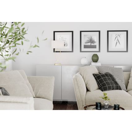 ByRydens - Bordslampa OMEGA 1xE27/5W/230V vit/guld