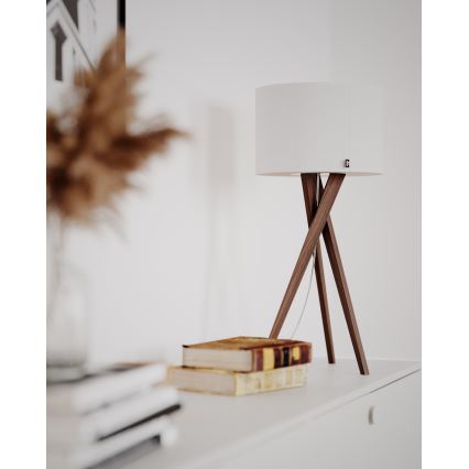 ByRydens - Bordslampa VEGA 1xE27/8W/230V vit/valnöt