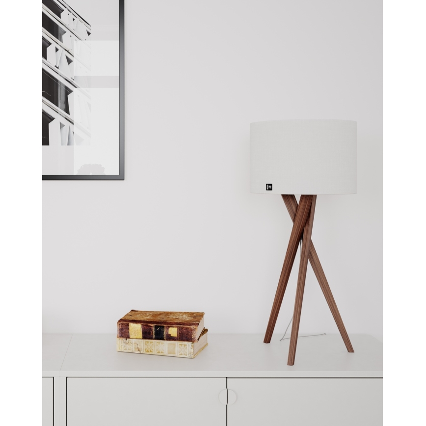 ByRydens - Bordslampa VEGA 1xE27/8W/230V vit/valnöt