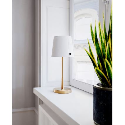 ByRydens - Bordslampa LUMI 1xE27/8W/230V vit/guld 48,5 cm