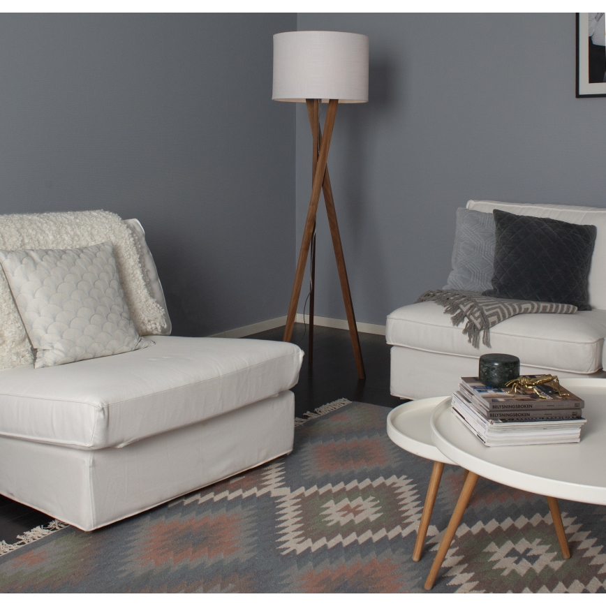 ByRydens - Golvlampa VEGA 1xE27/5W/230V brun/vit