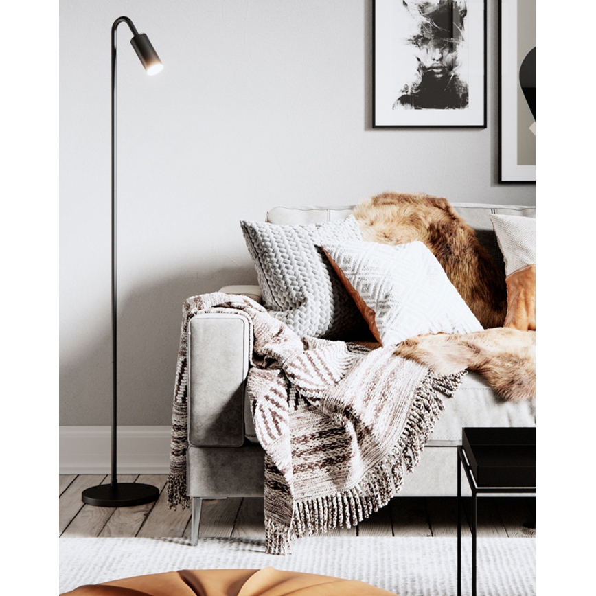 ByRydens - Golvlampa CURVE 1xGU10/7W/230V svart